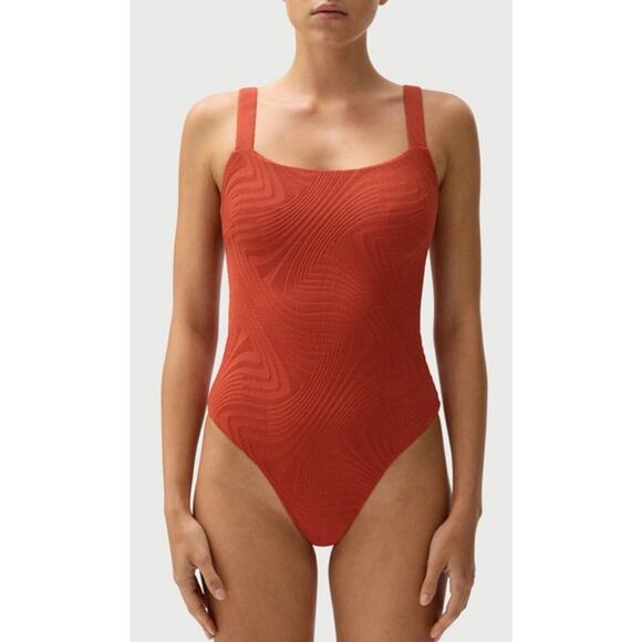 NEW Free People Fella Swim Andre Full 1 Piece Bathing Suit Rose Pink NWT S Small - Picture 1 of 14